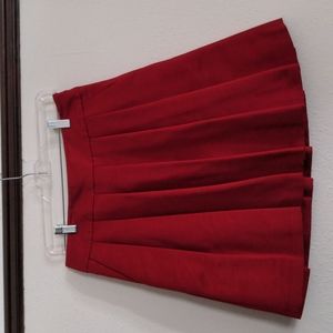 Ann Taylor Factory red, pockets, pleated skirt